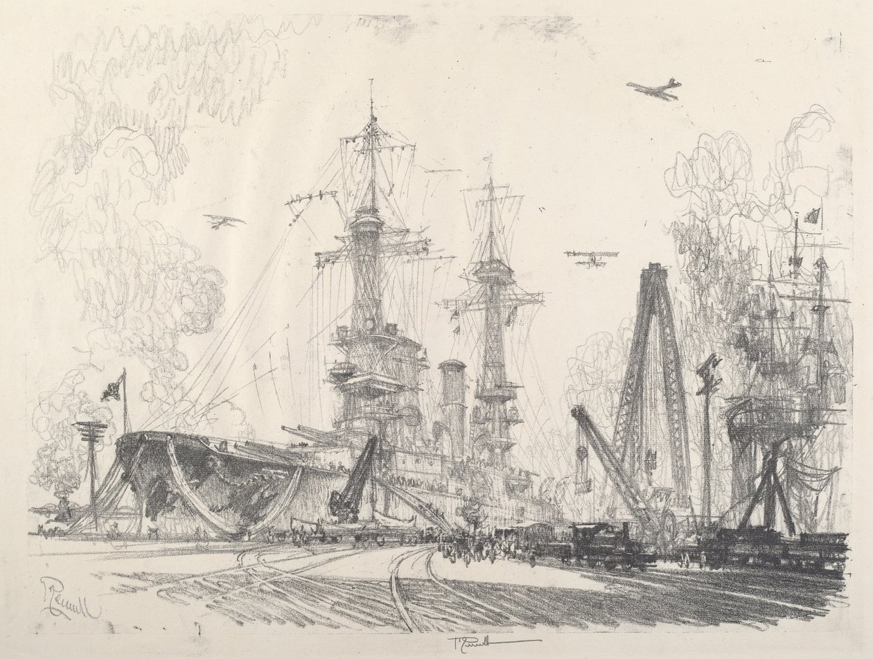 Pronto para começar, 1917. de Joseph Pennell