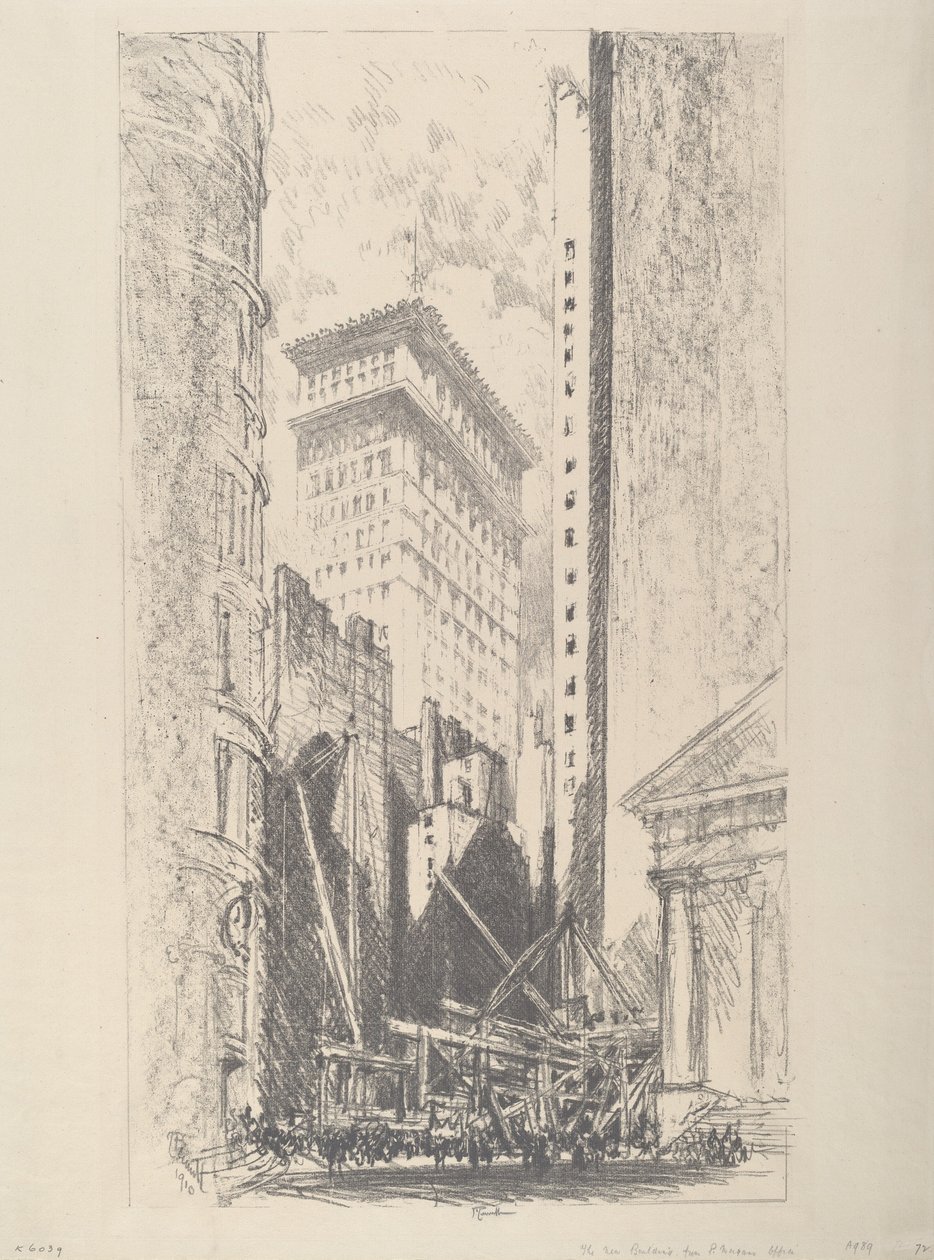 Reconstruindo a Broad Street, 1910. de Joseph Pennell
