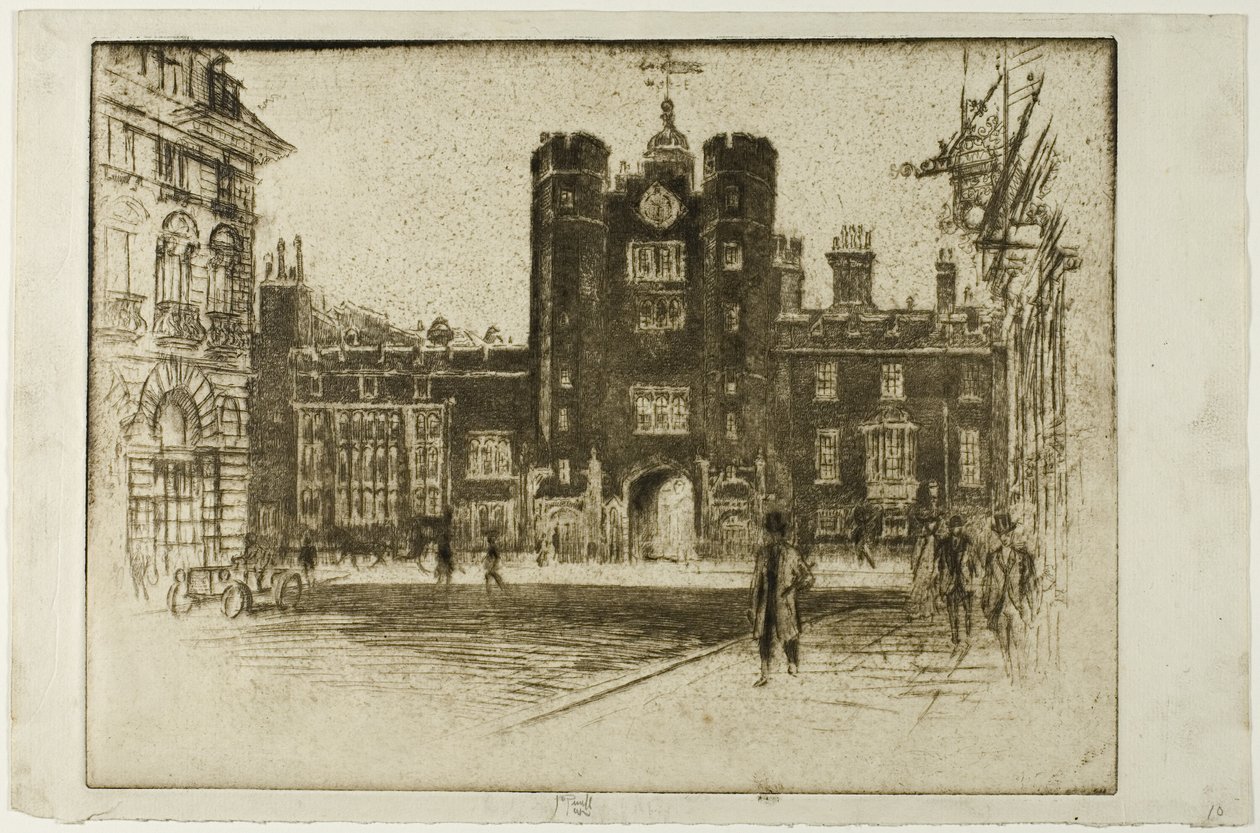 Palácio de São Tiago, a partir da Rua de São Tiago de Joseph Pennell