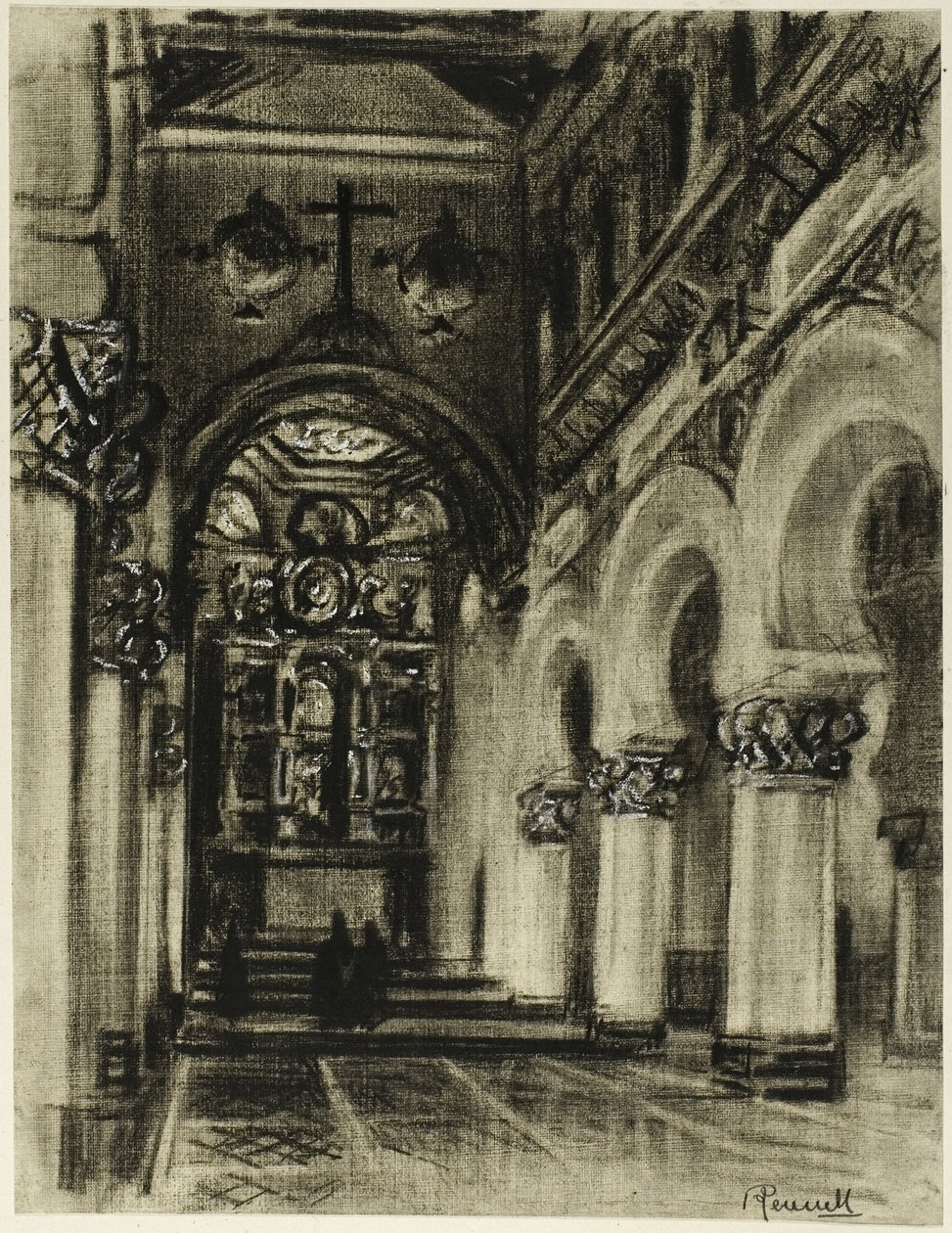 Santa Maria La Blanca, Toledo de Joseph Pennell