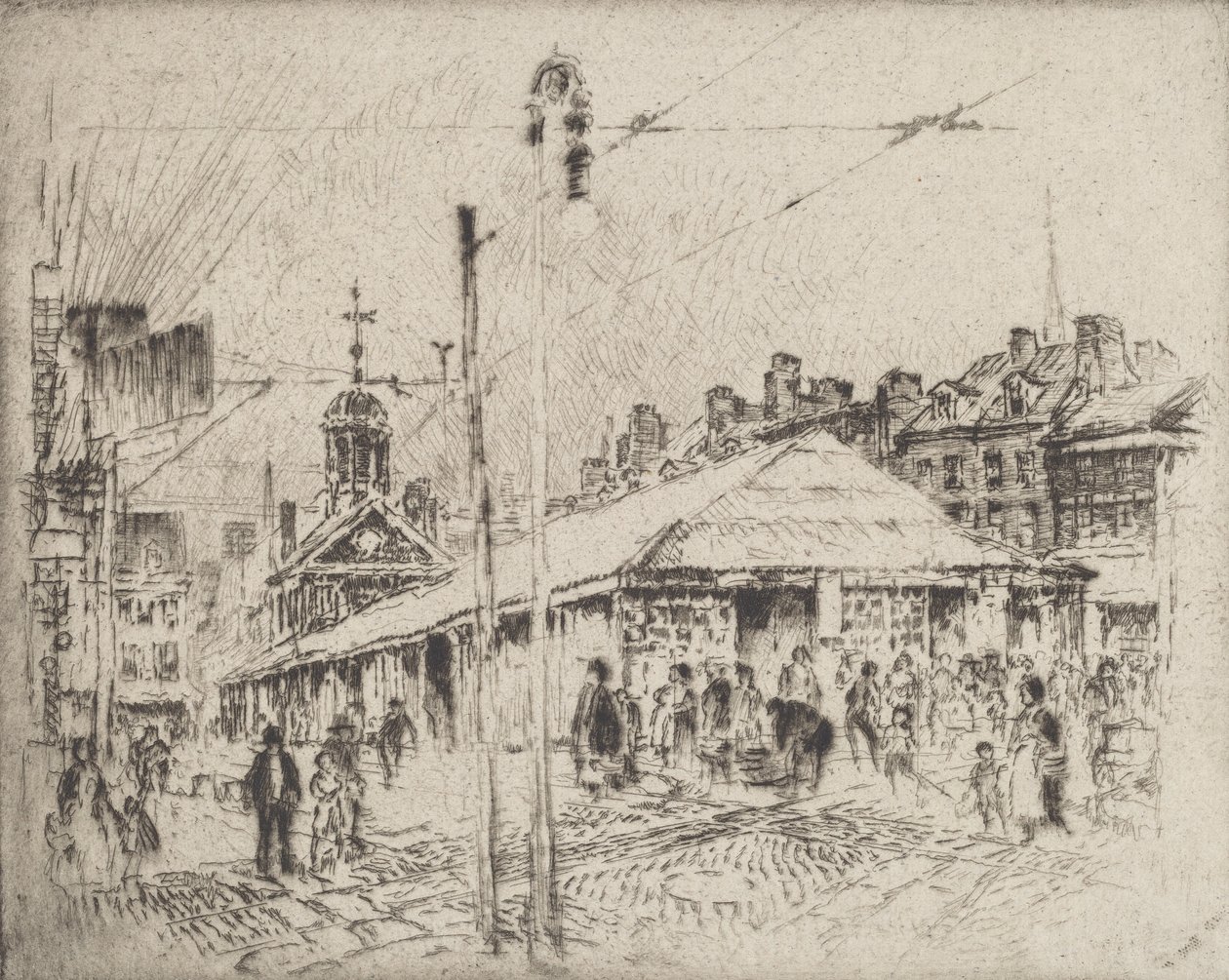 Second Street Market, Filadélfia, 1920. de Joseph Pennell