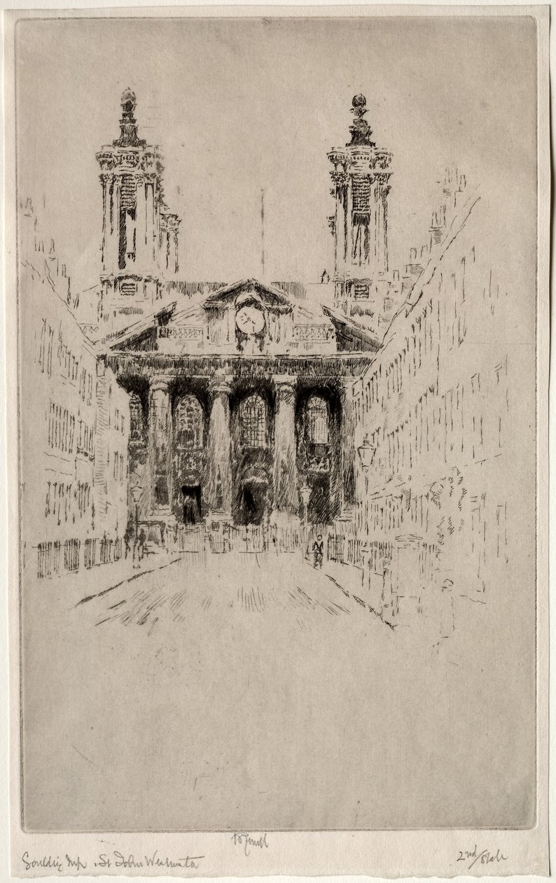 St. Johns, Westminster, 1895. de Joseph Pennell