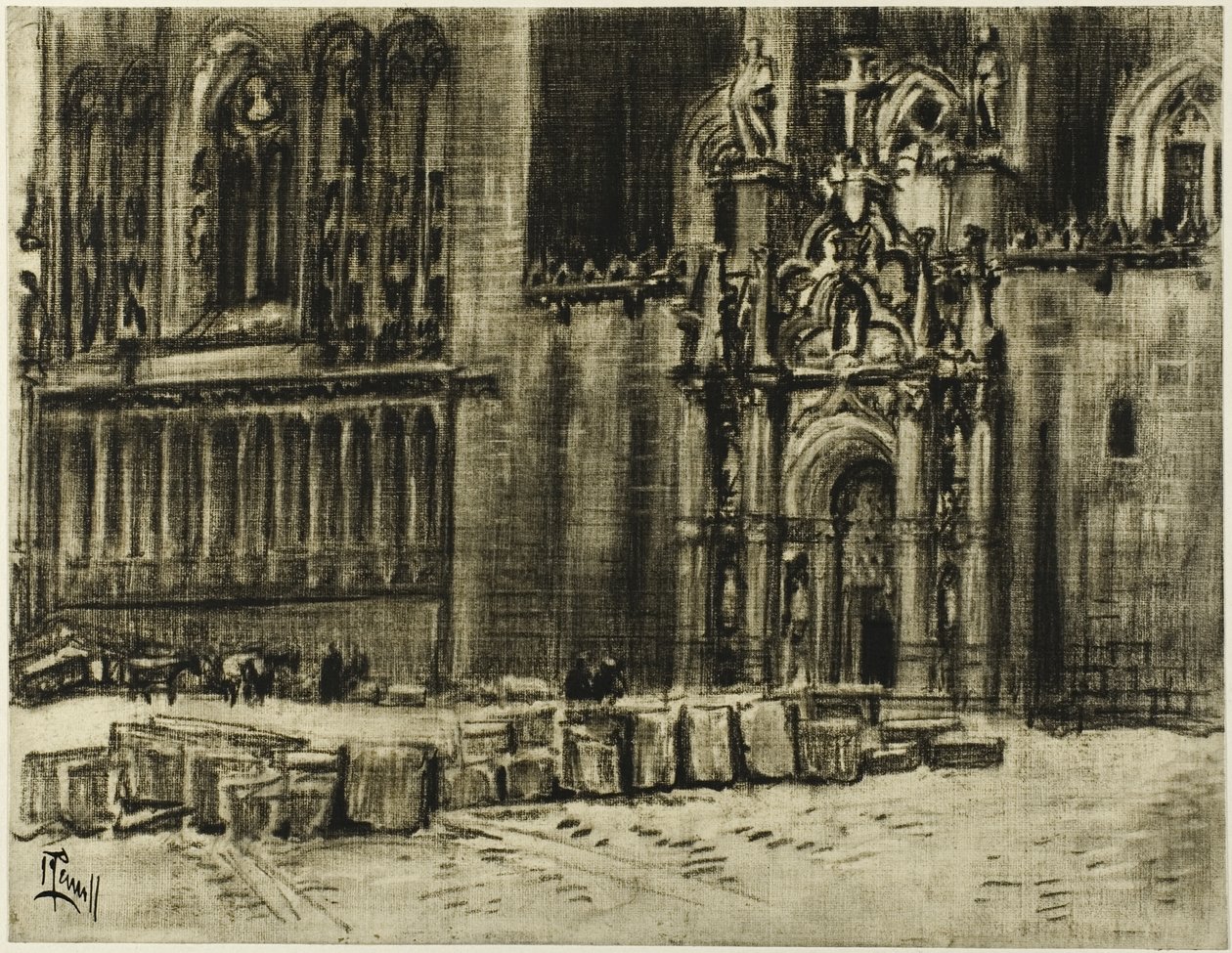 St. Juan de los Reyes, a porta e as correntes de Joseph Pennell