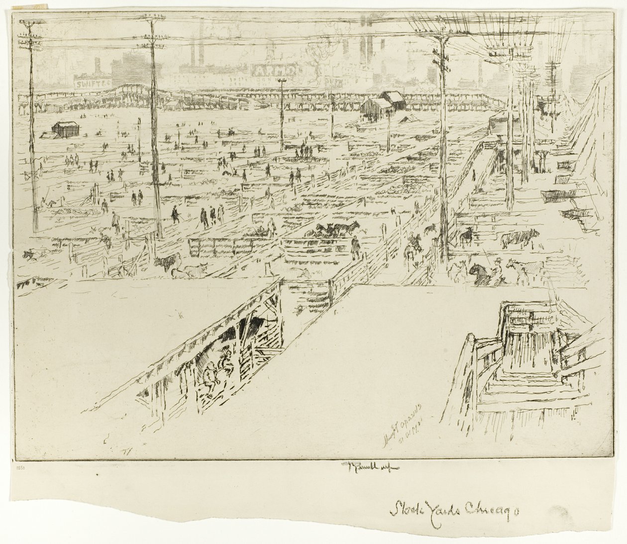 Stock Yards, Chicago de Joseph Pennell