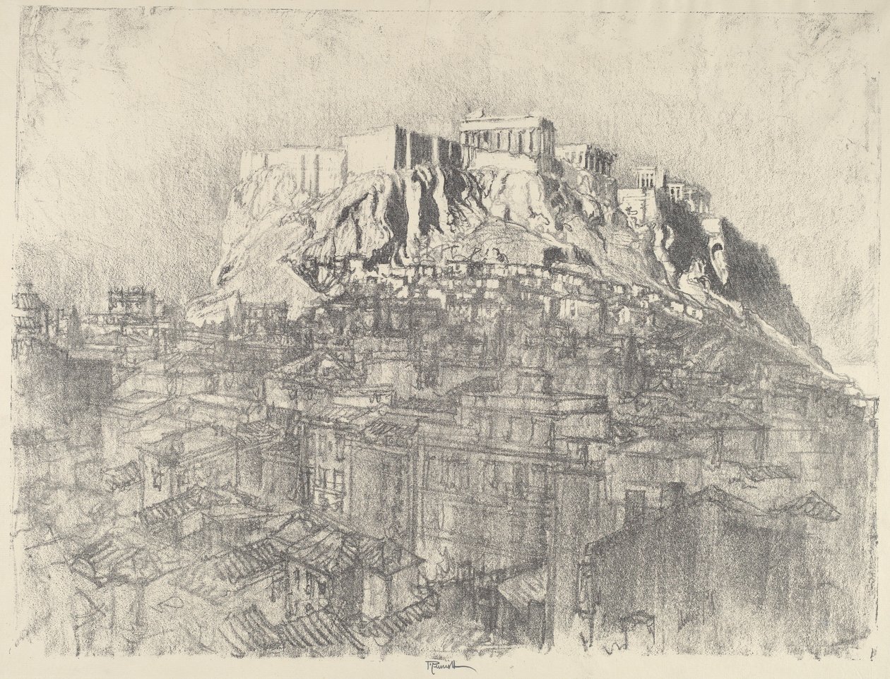 Nascer do Sol sobre a Acrópole, 1913. de Joseph Pennell