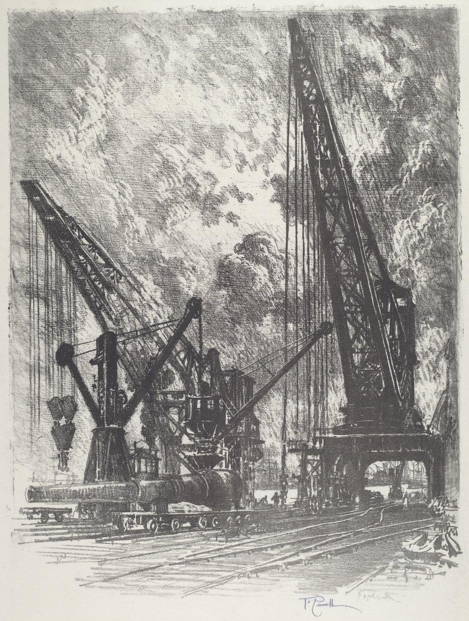 Levando a arma grande embora, 1916. de Joseph Pennell