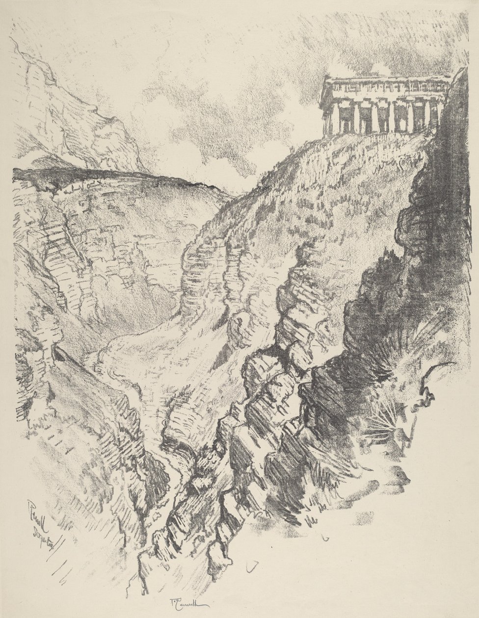 Templo sobre o Canon, Segesta de Joseph Pennell