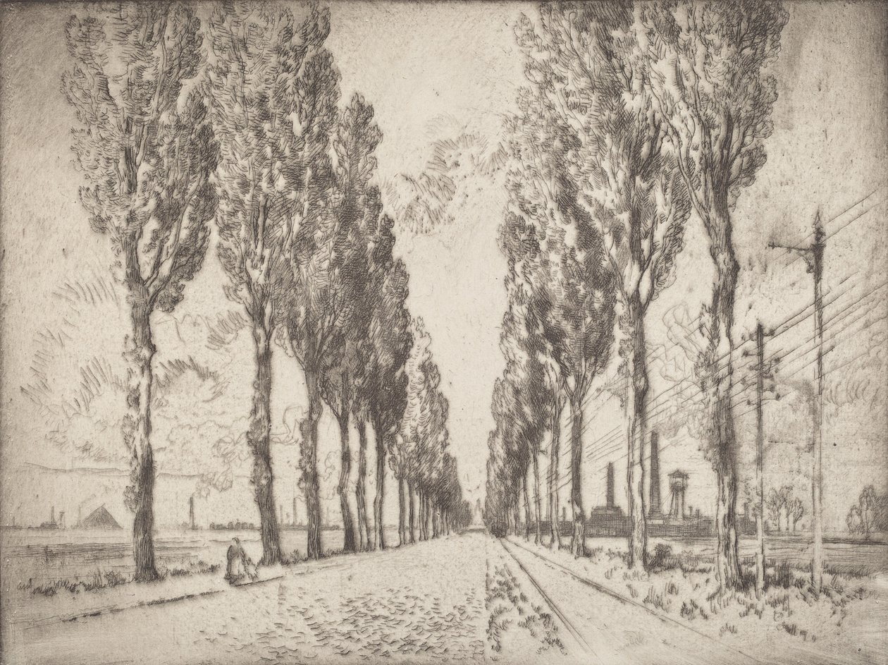 A Avenida, Valenciennes, 1910. de Joseph Pennell