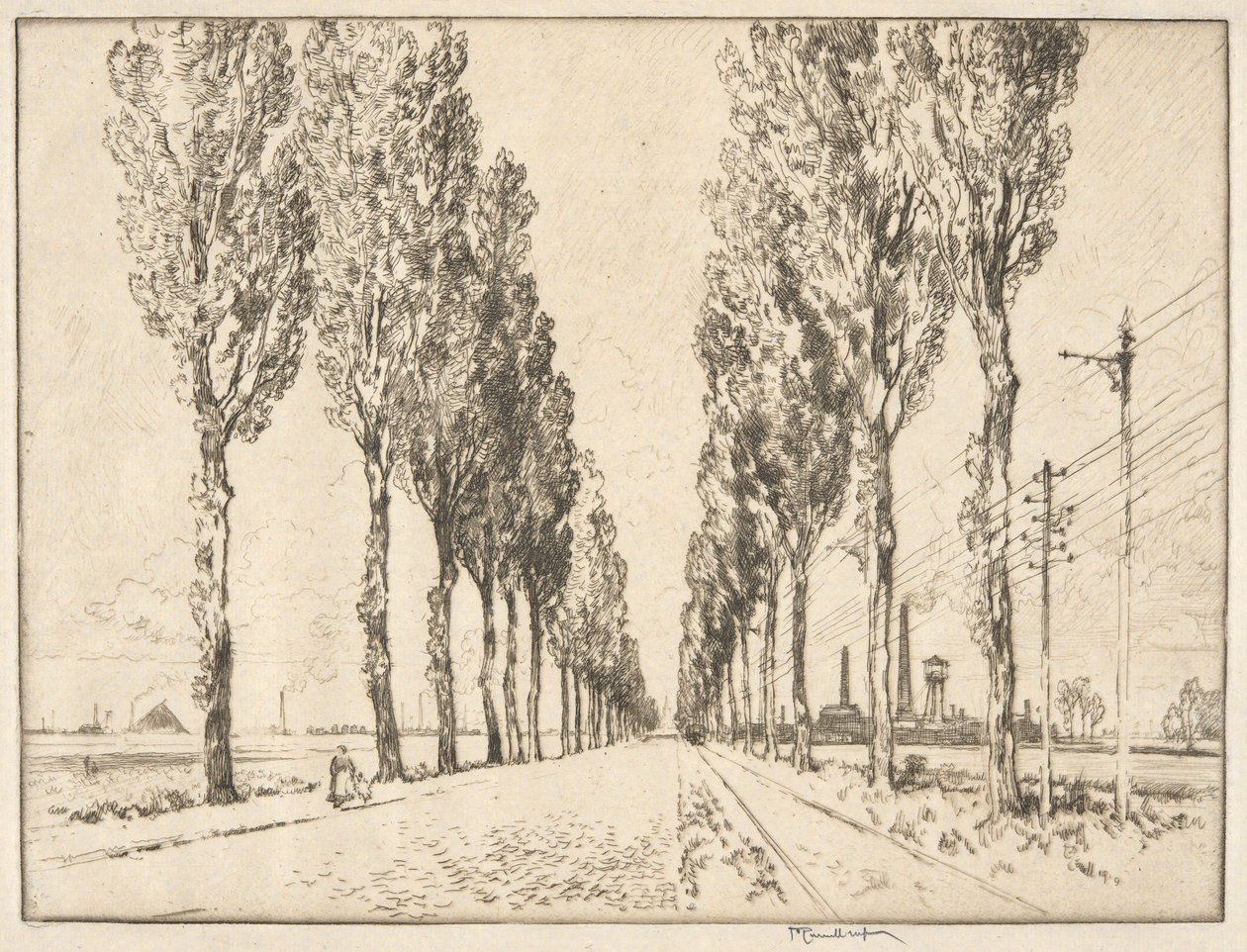 A avenida perto de Valenciennes de Joseph Pennell