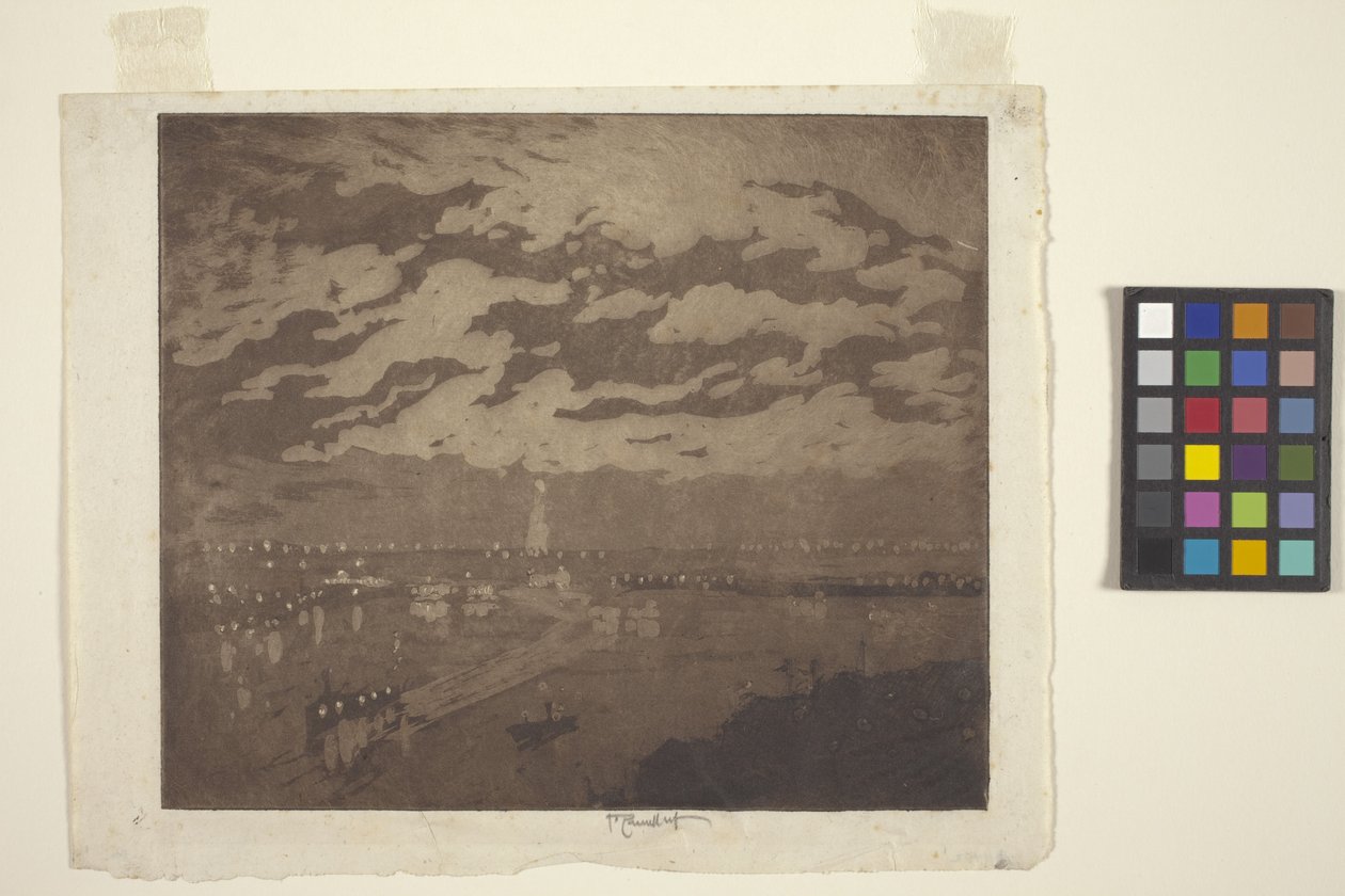 The Bay, Nova Iorque (aquatint) de Joseph Pennell