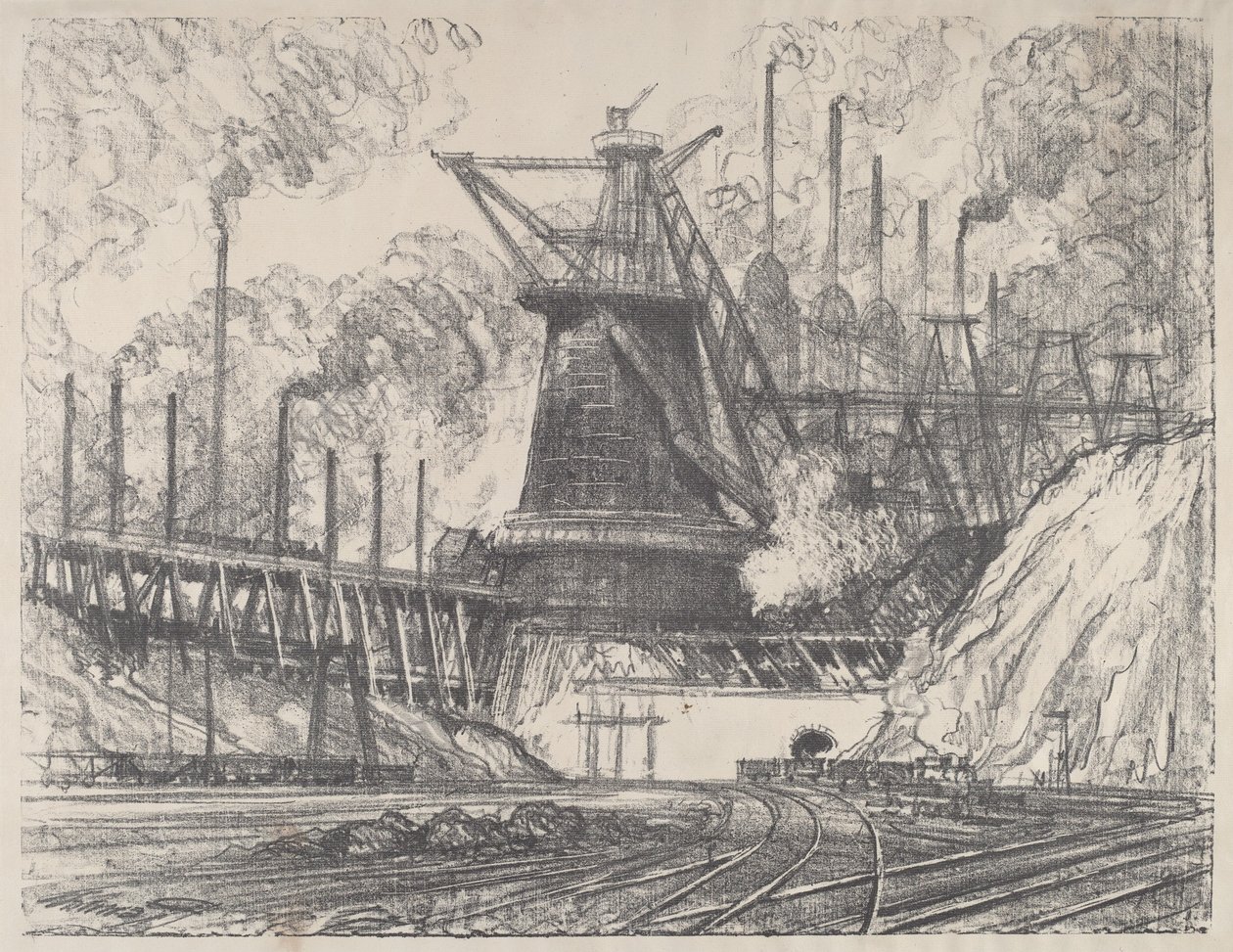 A grande siderurgia, Gary, Indiana de Joseph Pennell