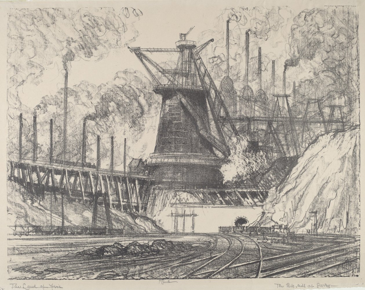 A grande siderurgia, Gary, Indiana de Joseph Pennell