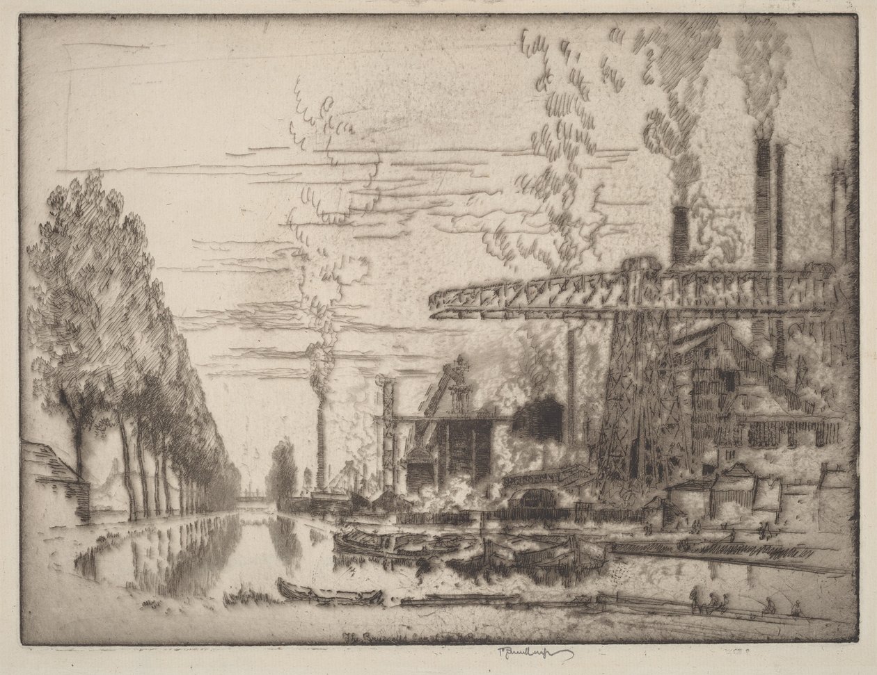 O canal de Bruxelas, um Hobbema moderno de Joseph Pennell