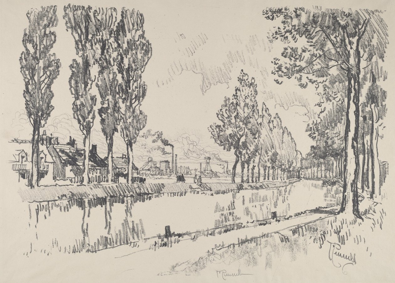 O canal em Blanzy, França de Joseph Pennell