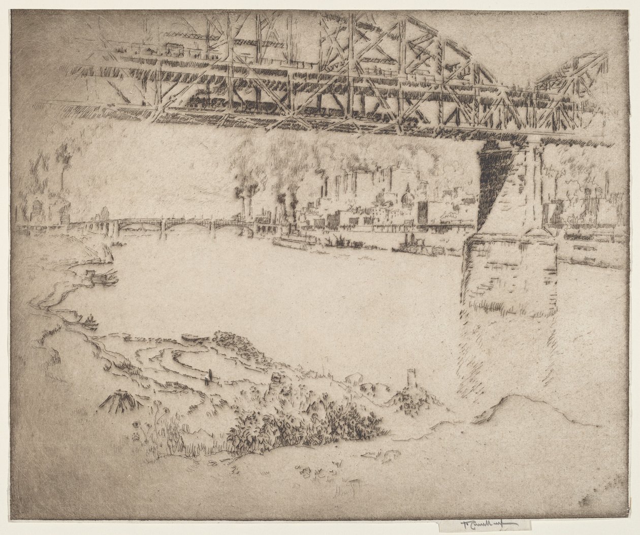 A ponte da cidade, St Louis de Joseph Pennell