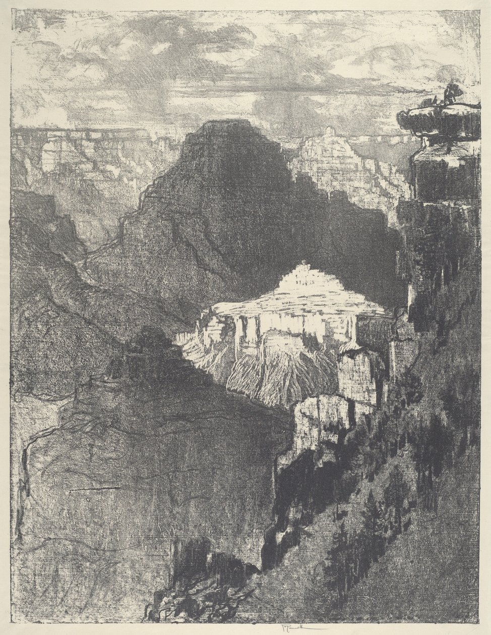 A Cidade sob a Montanha Negra, 1912. de Joseph Pennell