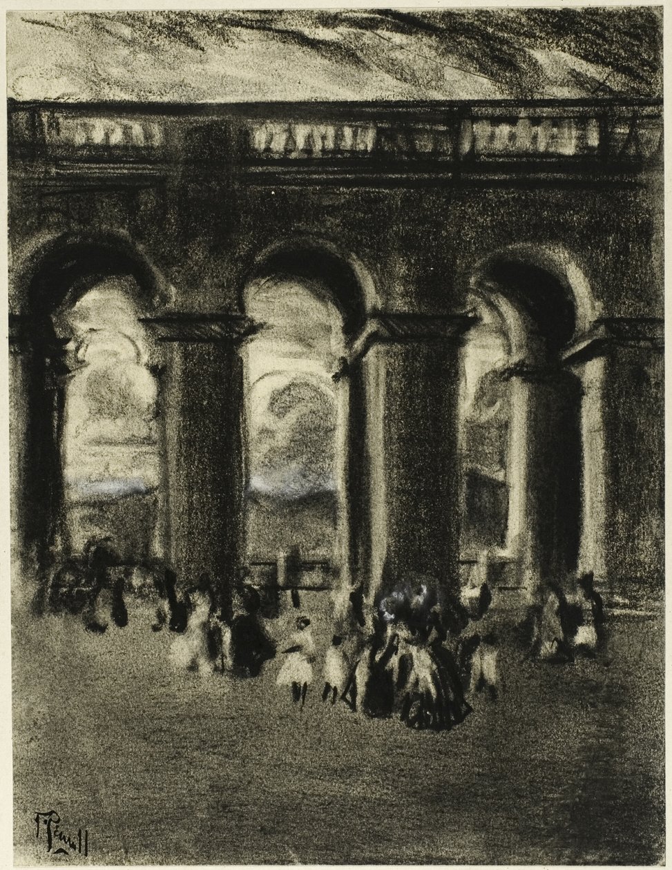 O Pátio do Palácio, Madrid de Joseph Pennell