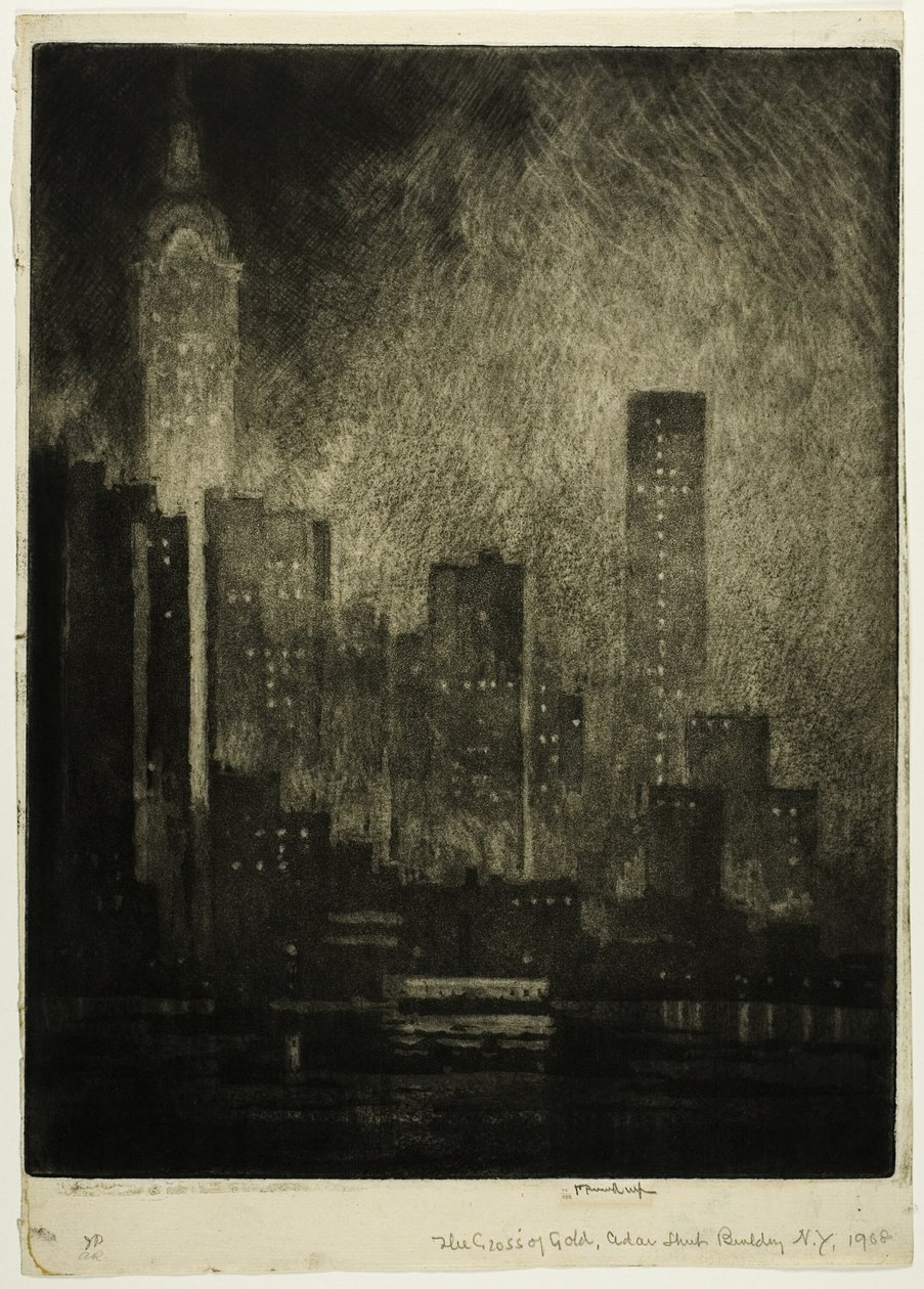 A Cruz de Ouro, Edifício Cedar Street de Joseph Pennell
