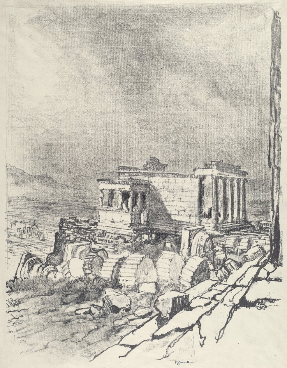 O Erechtheum, 1913. de Joseph Pennell