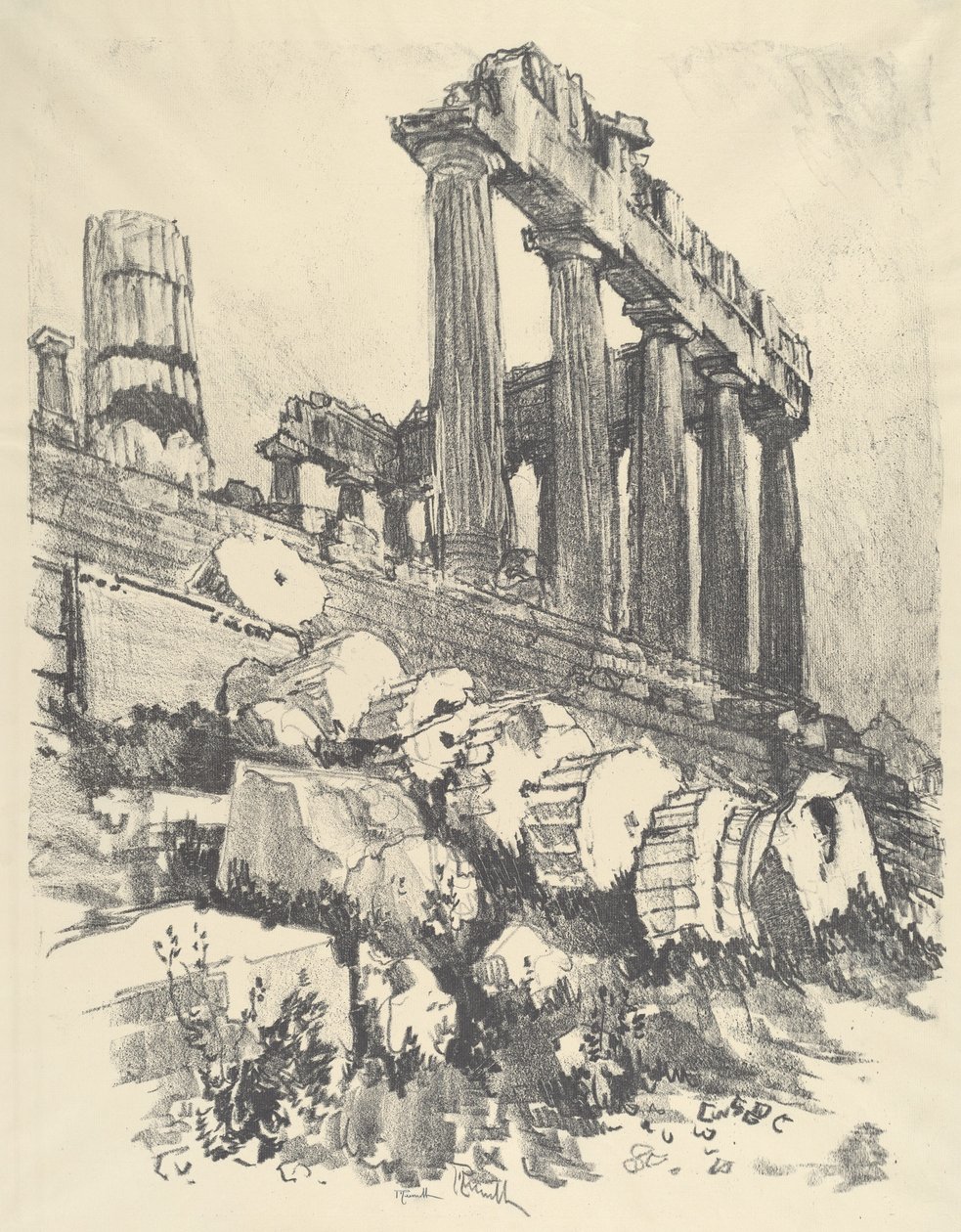 A Coluna Caída, Atenas de Joseph Pennell