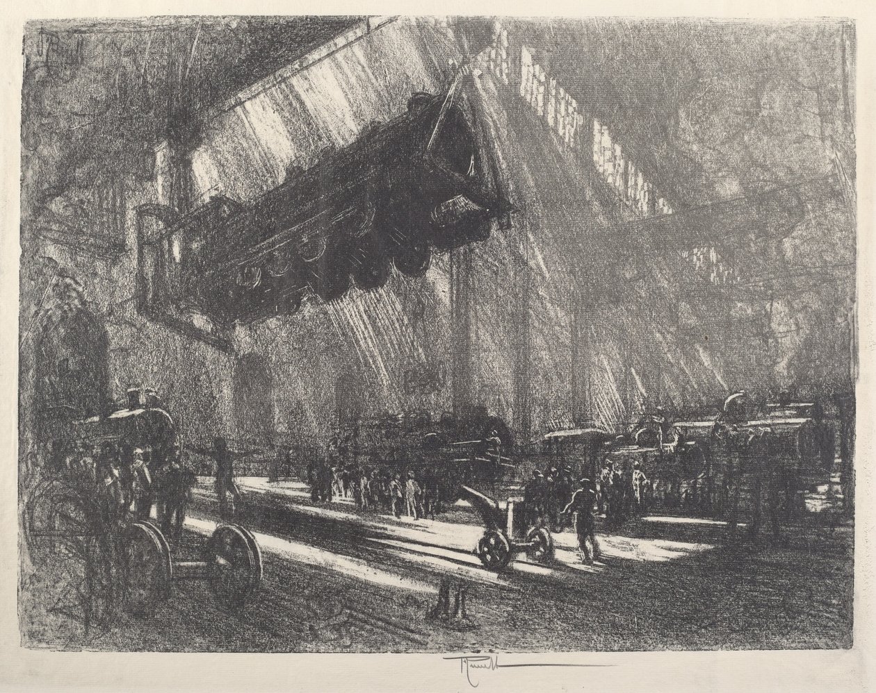 A Locomotiva Voadora, 1917. de Joseph Pennell