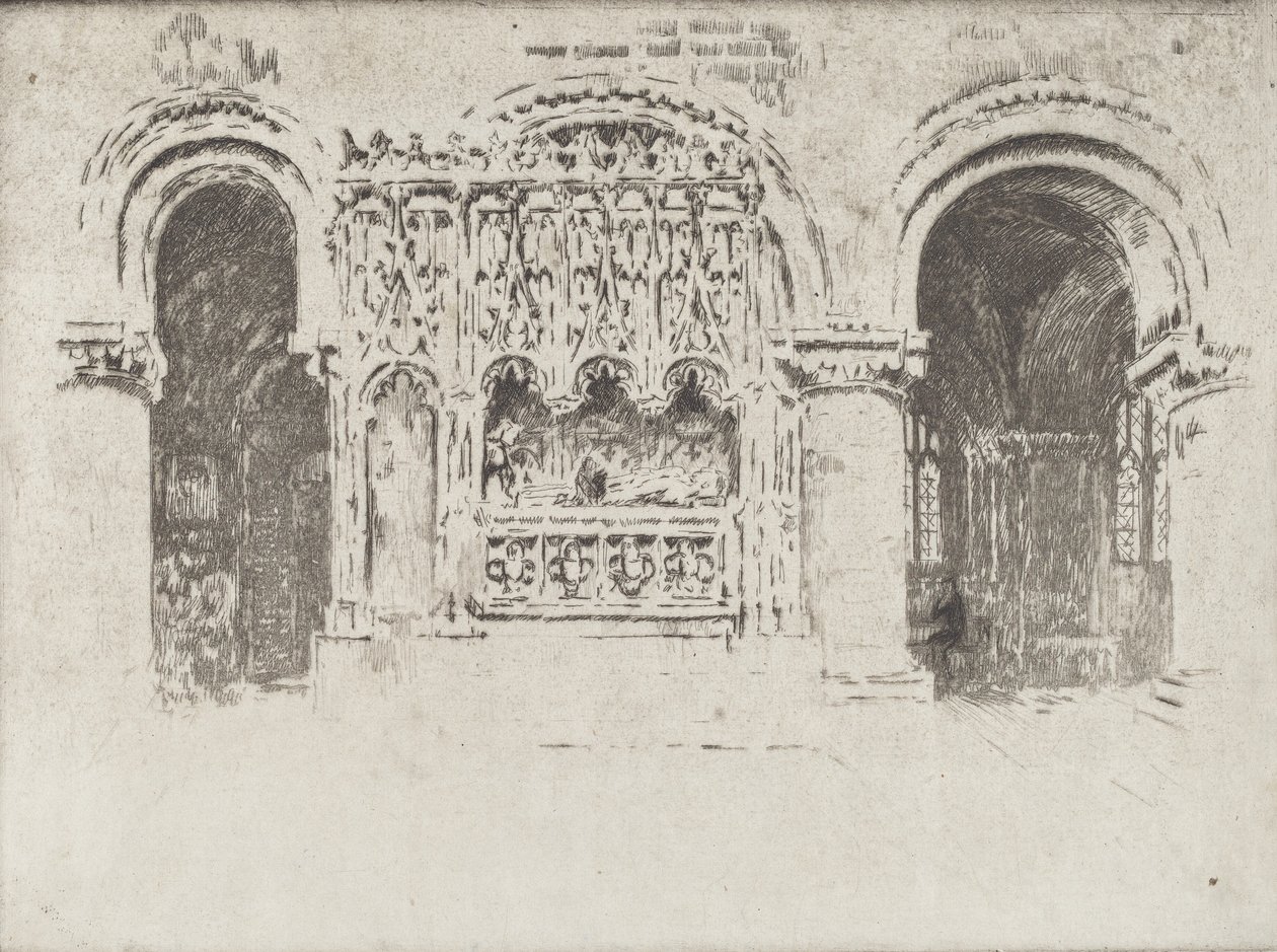 Túmulo do Fundador, Igreja de São Bartolomeu, o Grande, 1903. de Joseph Pennell