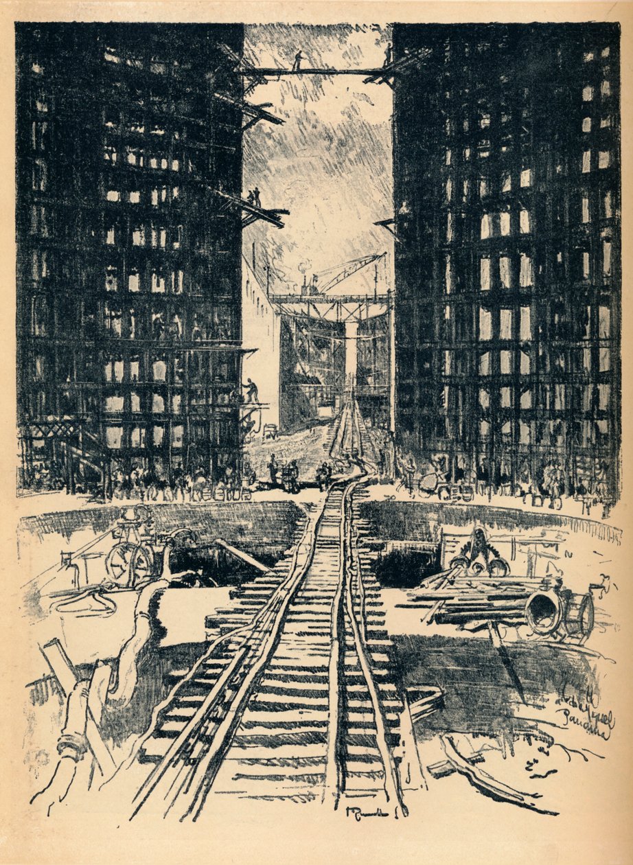 Os portões de Pedro Miguel Lock, 1912 de Joseph Pennell