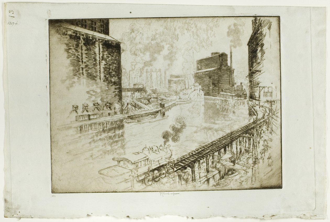 Os Elevadores de Grãos, Chicago de Joseph Pennell