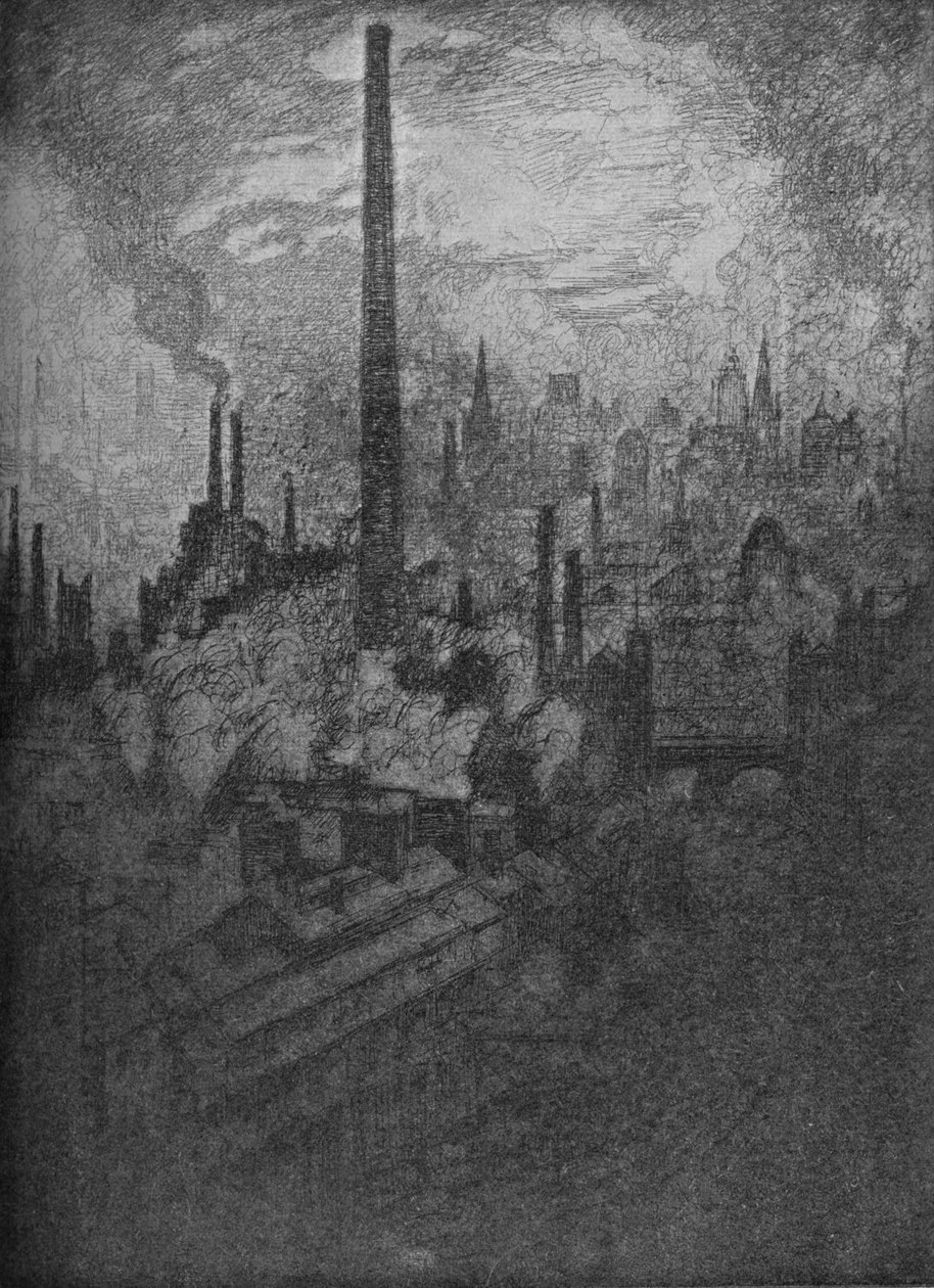 A Grande Chaminé, Sheffield, 1910 de Joseph Pennell