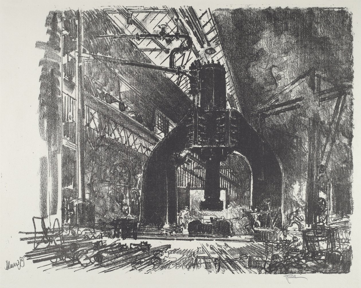 O Grande Martelo, 1916. de Joseph Pennell