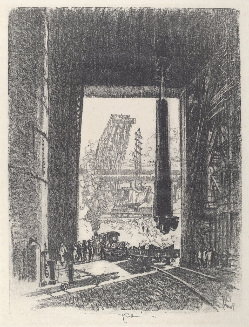 The Gun Pit, No.I, 1917. de Joseph Pennell