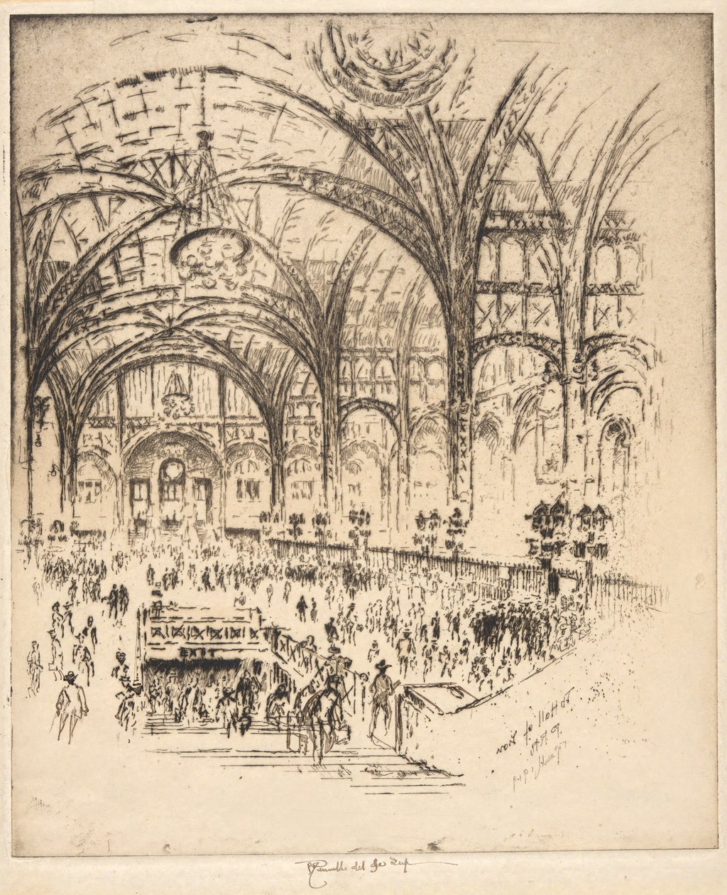 The Hall of Iron, Pennsylvania Station, Nova Iorque de Joseph Pennell
