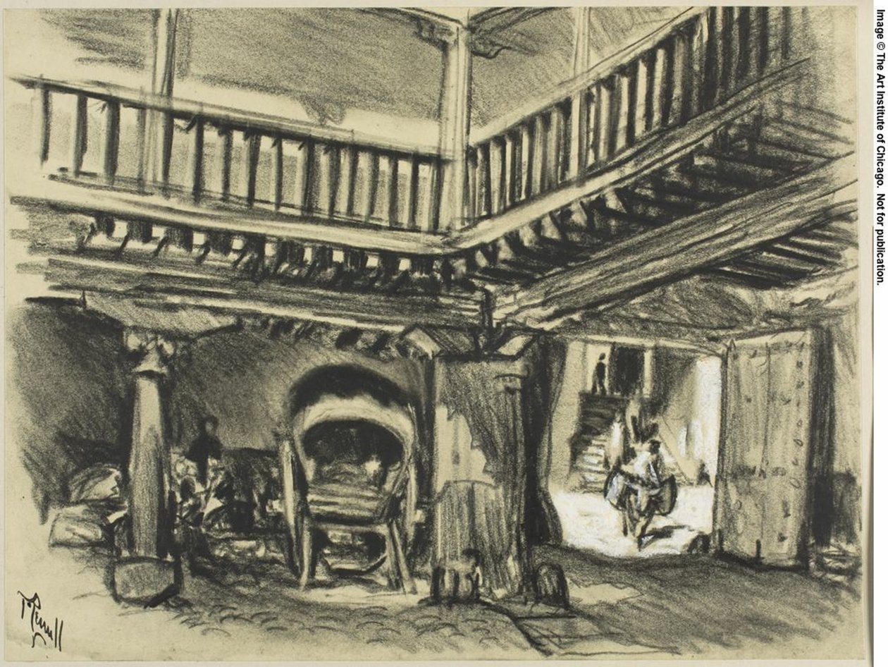 A Pousada de Cervantés, Toledo de Joseph Pennell