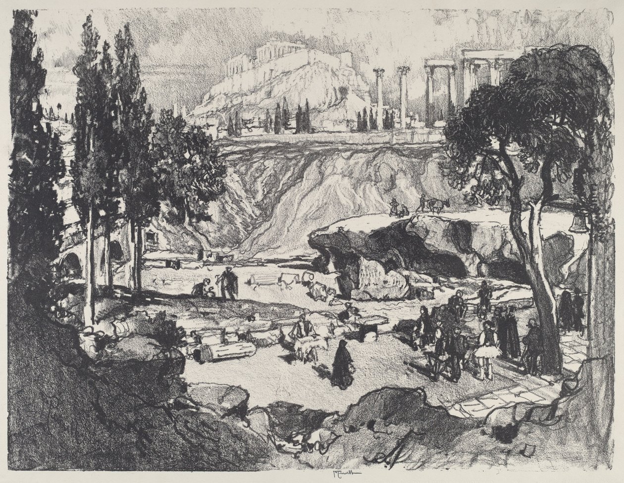 A Pequena Festa, Atenas, 1913. de Joseph Pennell