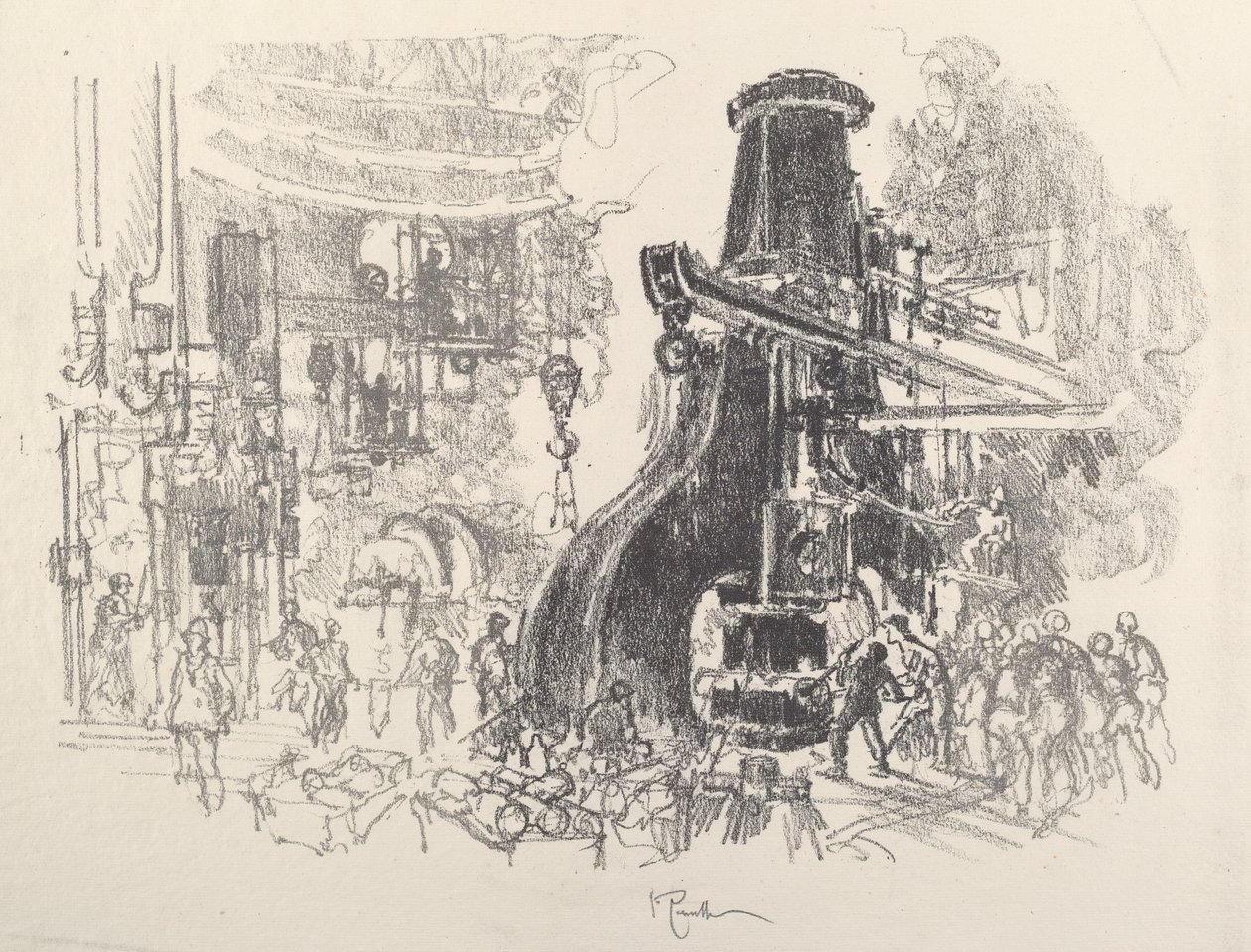 The Little Men of the Big Hammer, 1917. de Joseph Pennell