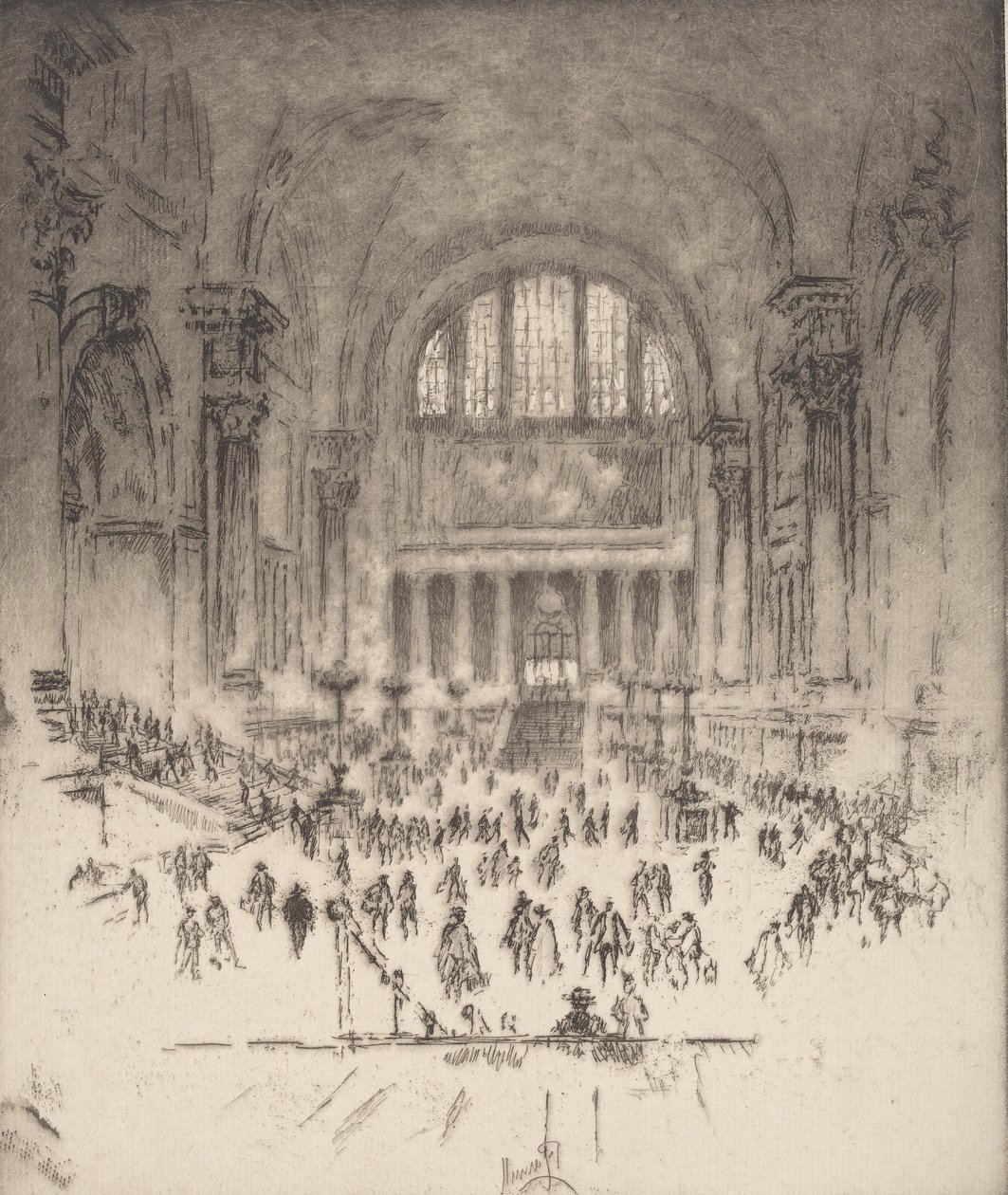 The Marble Hall, Pennsylvania Station, Nova York, 1919. de Joseph Pennell