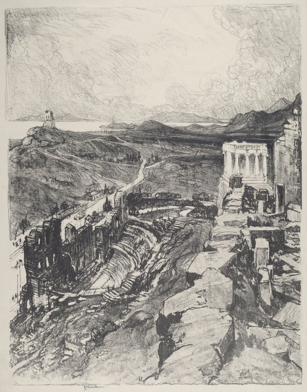 O Odeon, Atenas de Joseph Pennell
