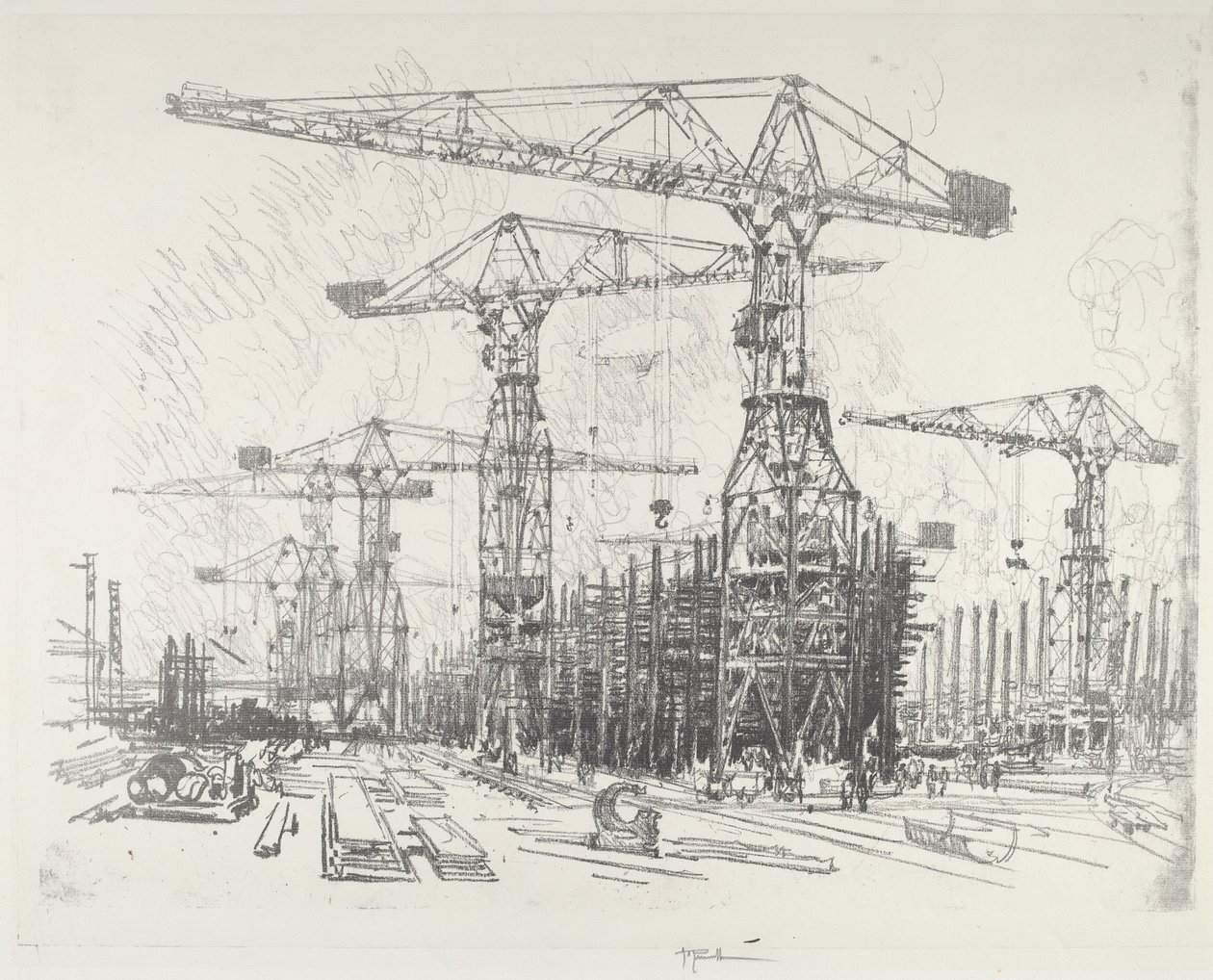 O Estaleiro Antigo, 1916. de Joseph Pennell