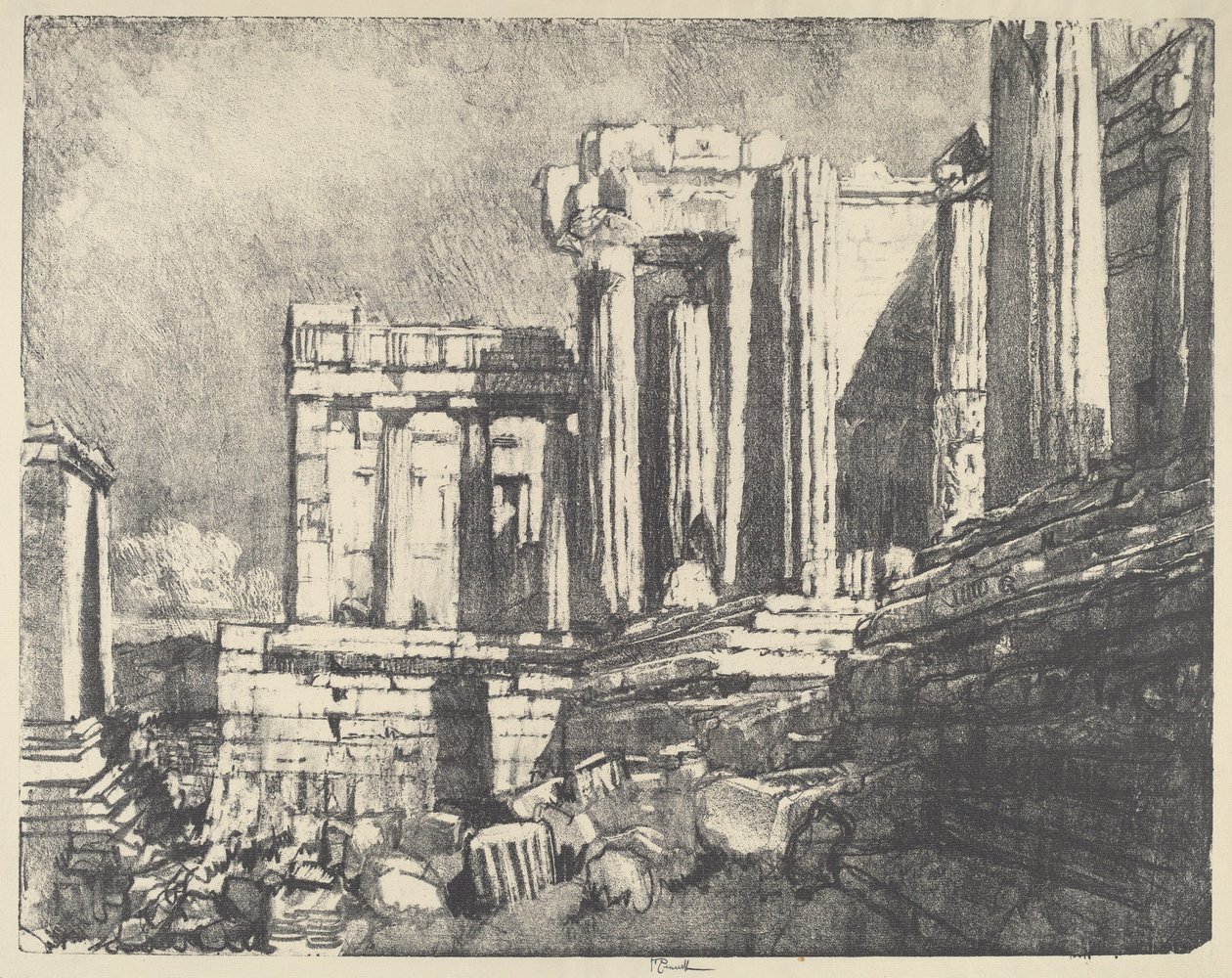 The Propylaea, Atenas, 1913. de Joseph Pennell