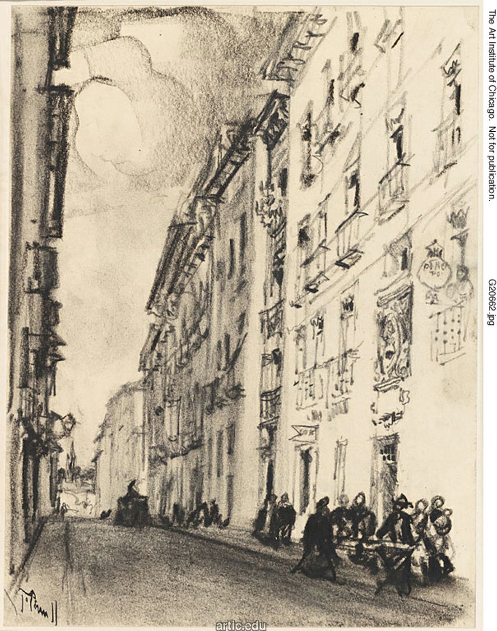 A rua de Cervantes e Lope de Vega, Madrid de Joseph Pennell
