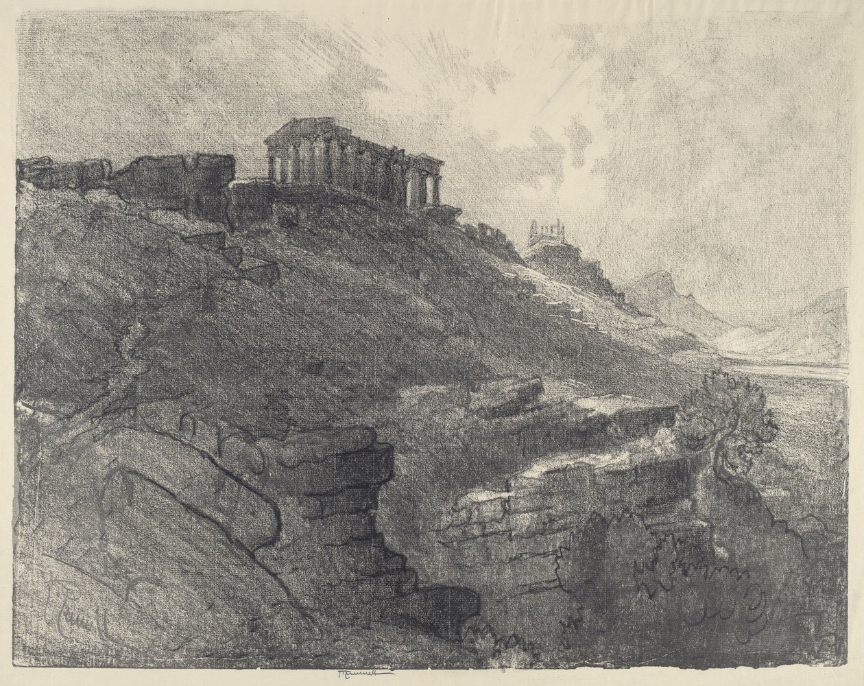 Os templos sobre a muralha, Girgenti de Joseph Pennell