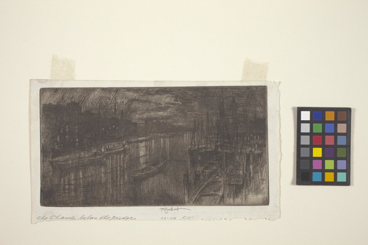 O Tamisa por baixo da ponte (gravura) de Joseph Pennell