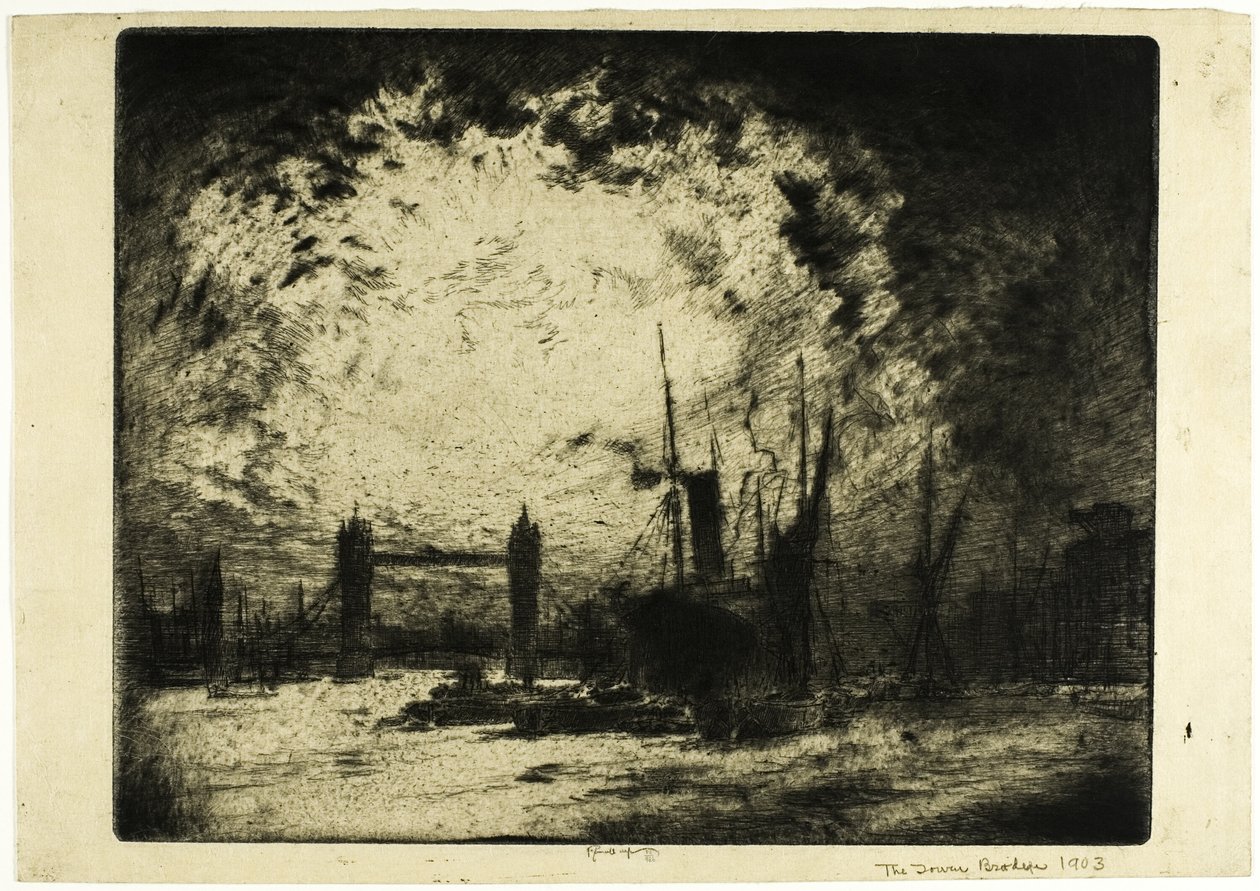 A ponte da torre, noite de Joseph Pennell