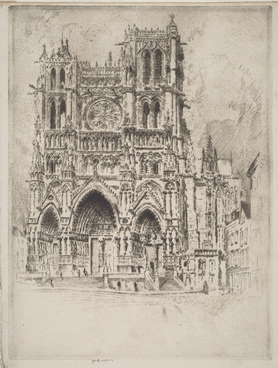 A fachada oeste, Amiens de Joseph Pennell