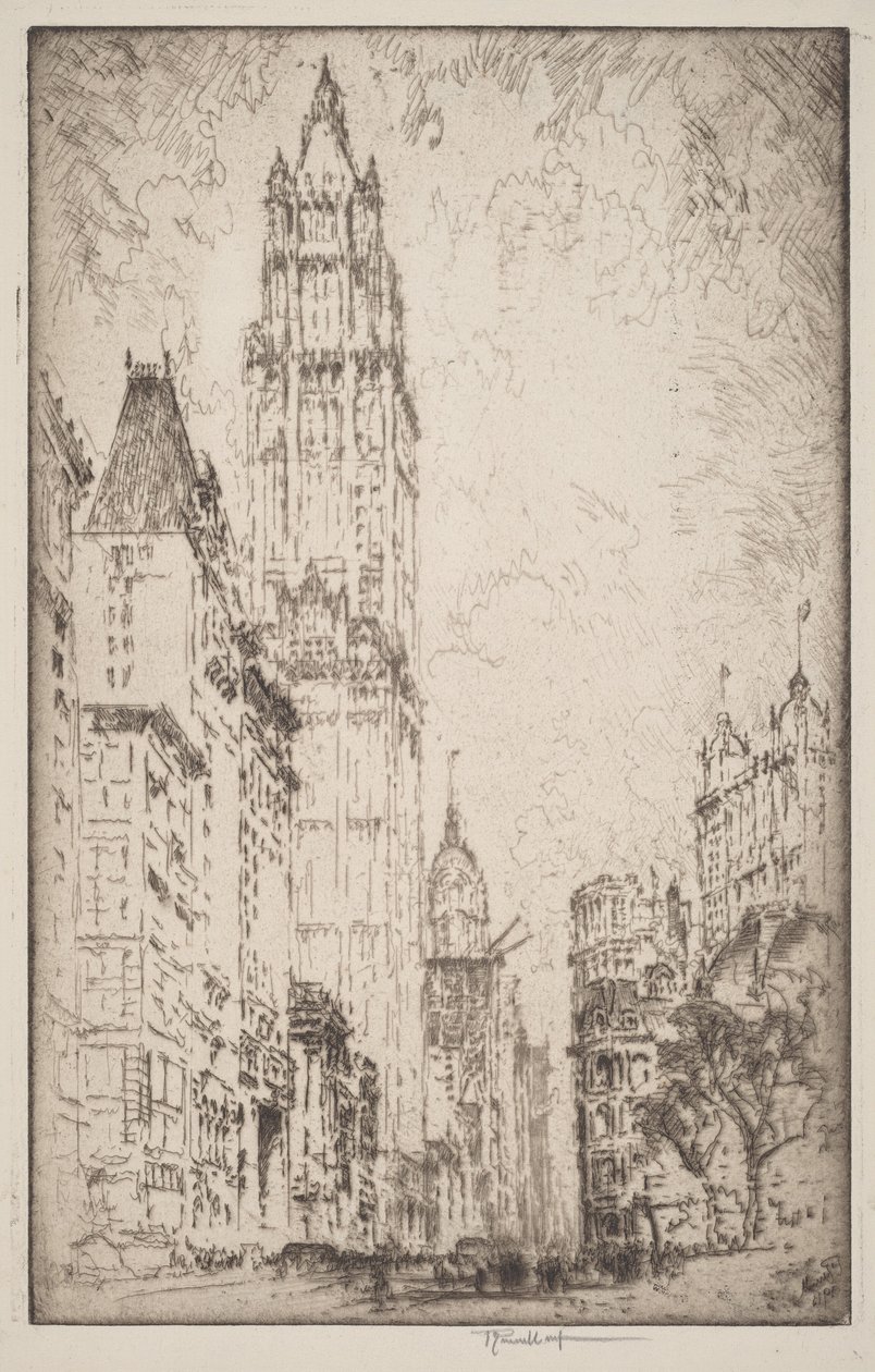 O edifício Woolworth de Joseph Pennell