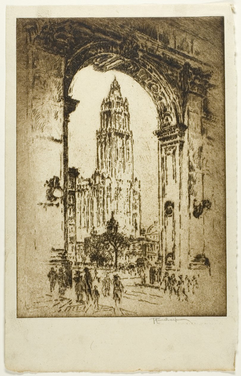 O Woolworth através do Arco de Joseph Pennell