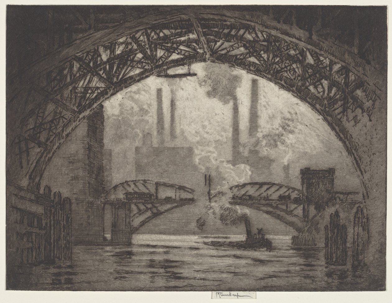 Sob as pontes, Chicago de Joseph Pennell