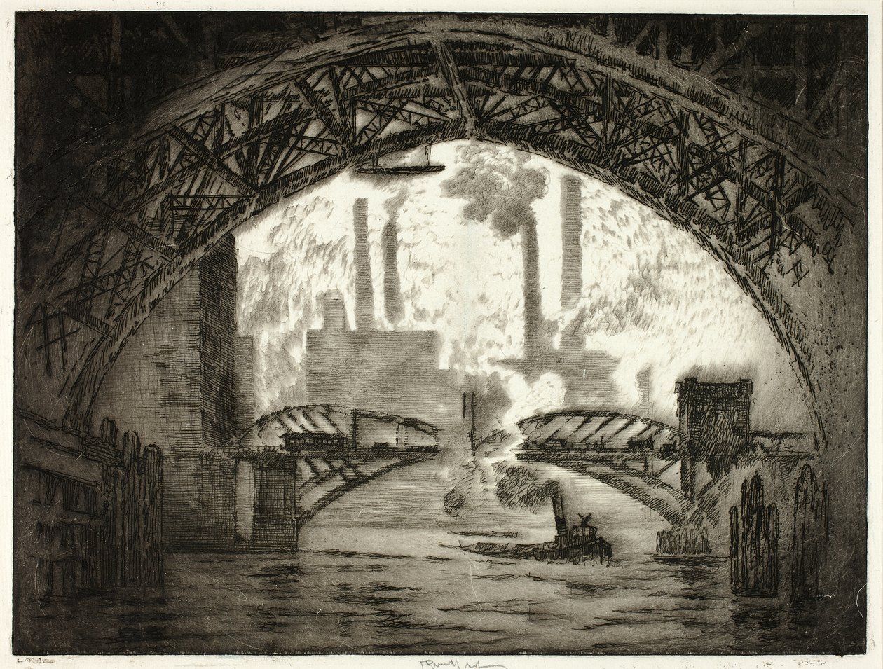 Sob as pontes, Chicago de Joseph Pennell