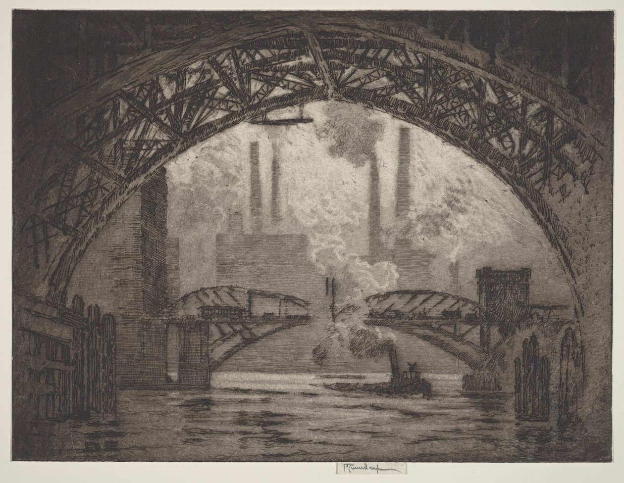 Sob as pontes, Chicago de Joseph Pennell