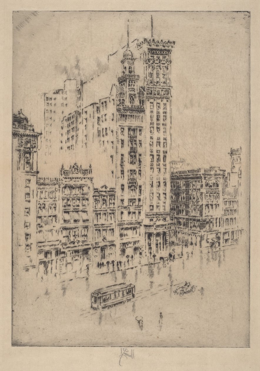 Union Square, dia chuvoso de Joseph Pennell